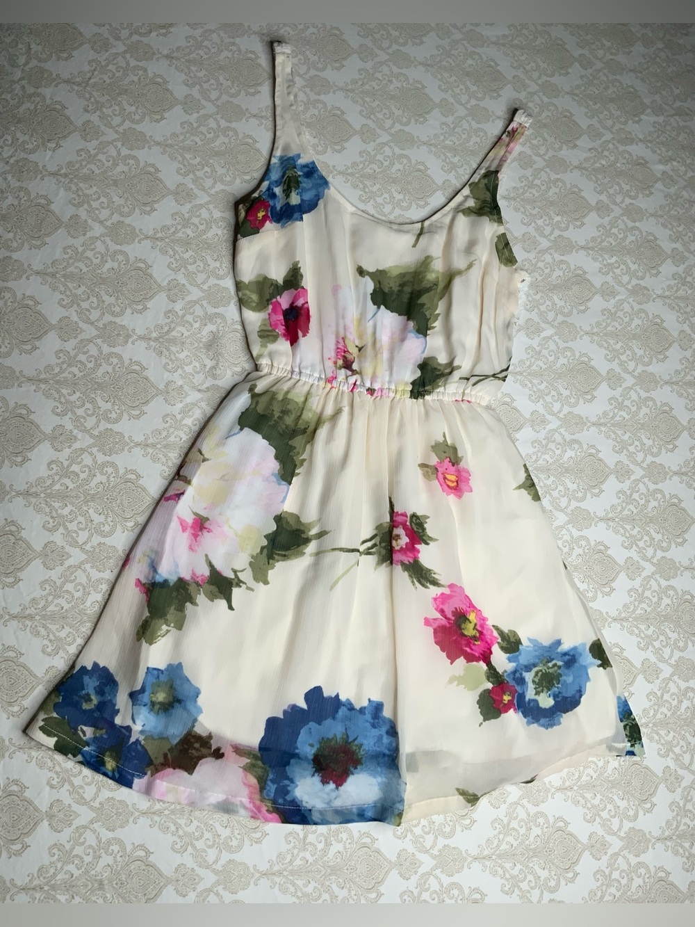 Abercrombie & Fitch Floral Dress Lace Back XS